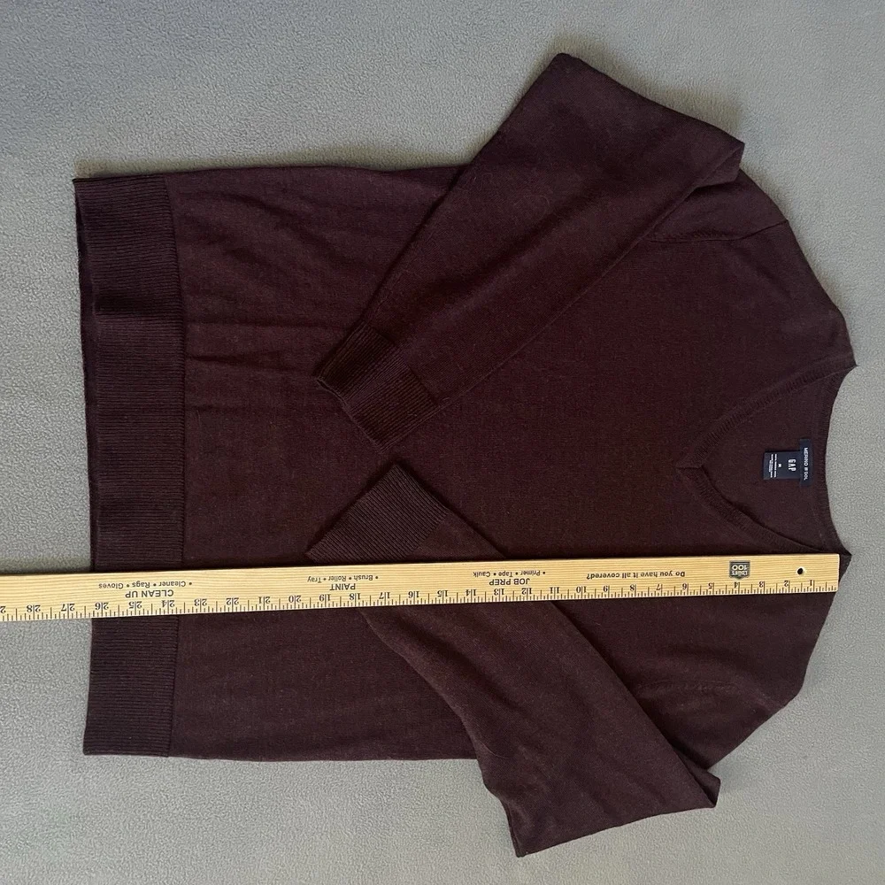 Gap Women Merino Wool Y2K V-Neck Sweater Sz Medium Maroon‎ Fall Classic